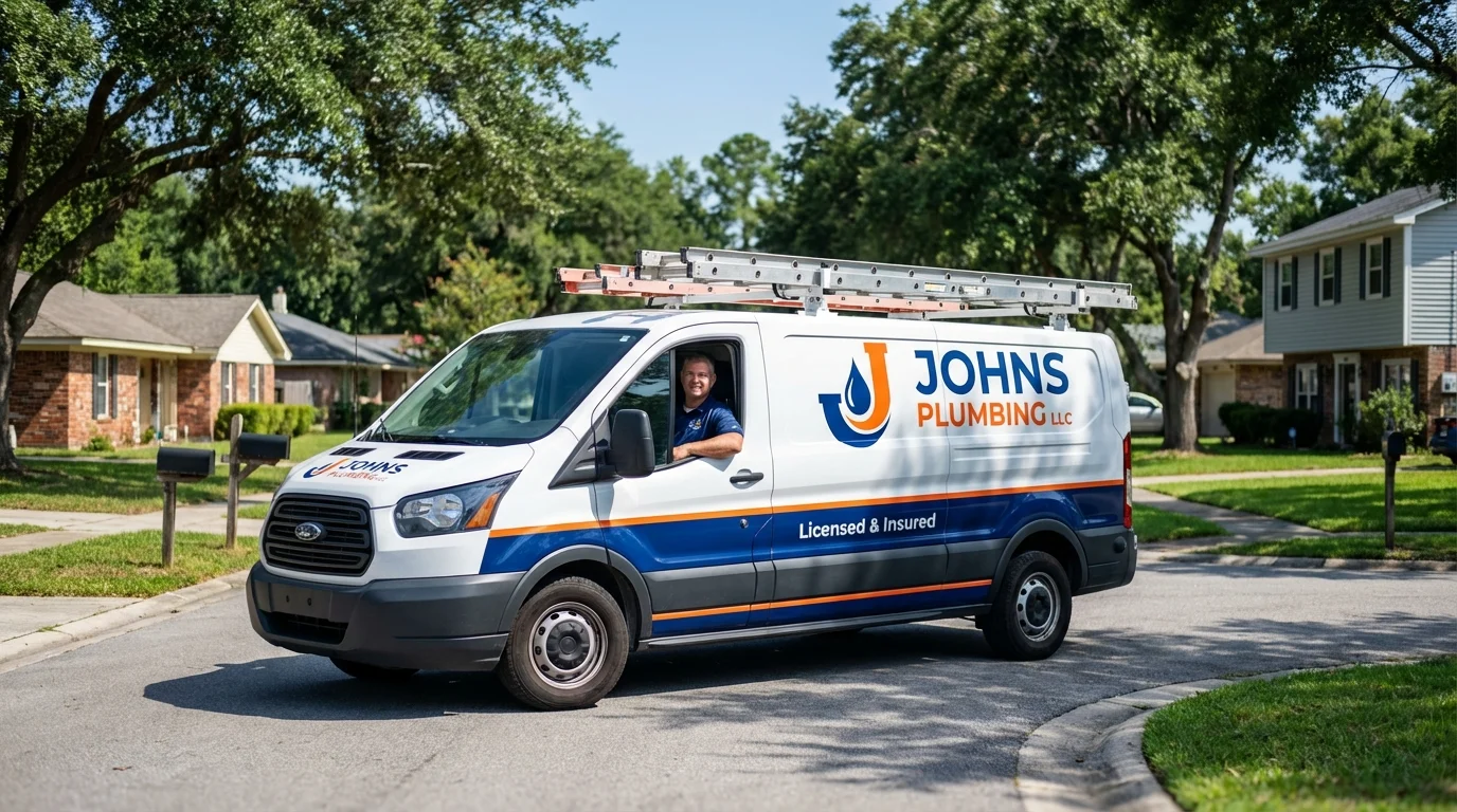 Johns Plumbing LLC service van in Thedford, NE